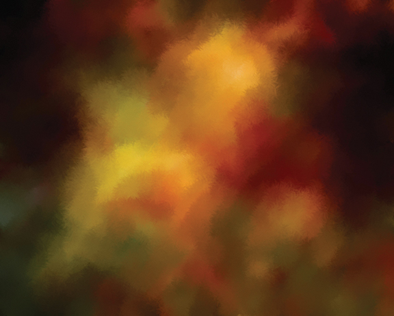 Abstract colorful blur with warm red, orange, and green hues creating an artistic, autumnal feel.