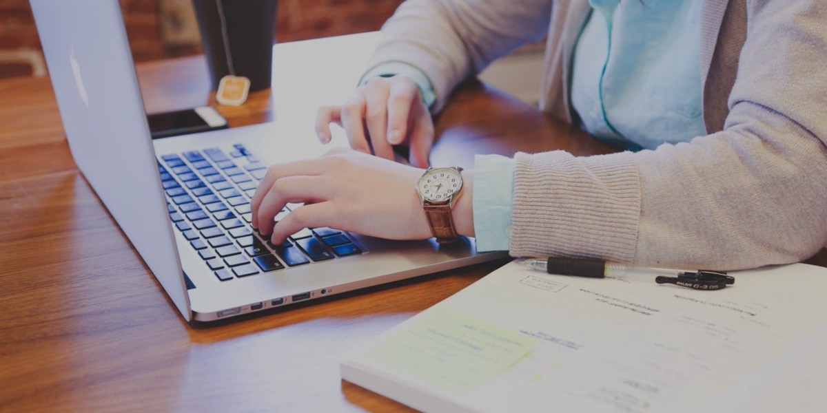 working on a computer