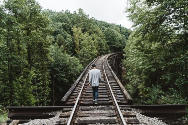 walking on railroad tracks