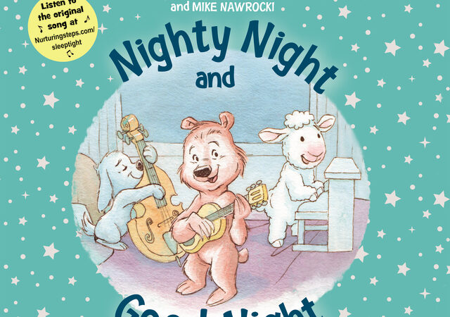 Illustrated book cover of Nighty Night and Good Night by Michael W. Smith featuring musical animals.