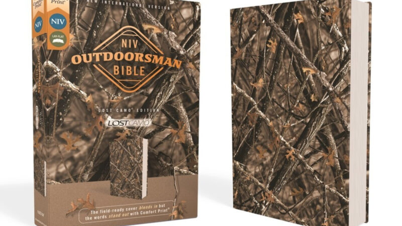 NIV Outdoorsman Bible, Lost Camo Edition with Comfort Print, blend of rugged design and readability.
