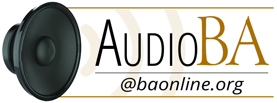 AudioBA logo with a speaker icon and website link: baonline.org.