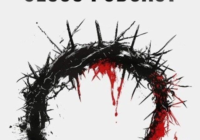 Image of The Jesus Podcast cover featuring a crown of thorns with red accents, from Pray.com.