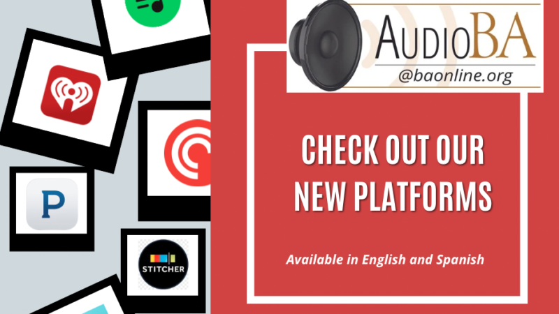 Discover AudioBA's new platforms in English and Spanish on iHeartRadio, Pandora, Stitcher, and more.